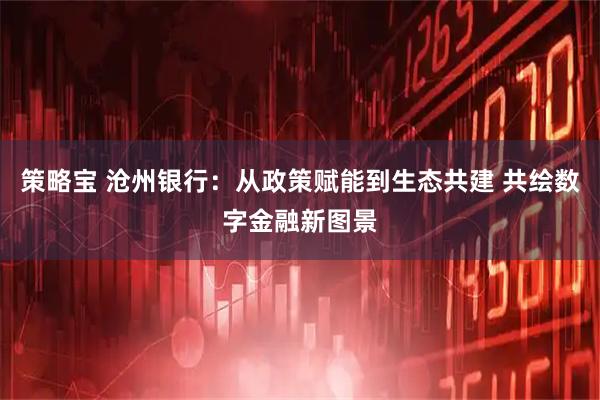 策略宝 沧州银行：从政策赋能到生态共建 共绘数字金融新图景